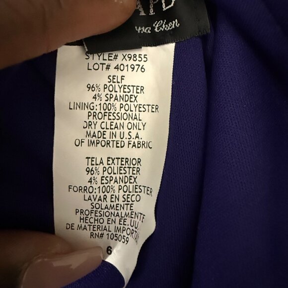 Xscape By Joanna Chen Purple One-Shoulder Gown Size 6 - Picture 5 of 12